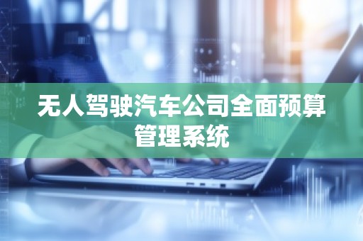 无人驾驶汽车公司全面预算管理系统